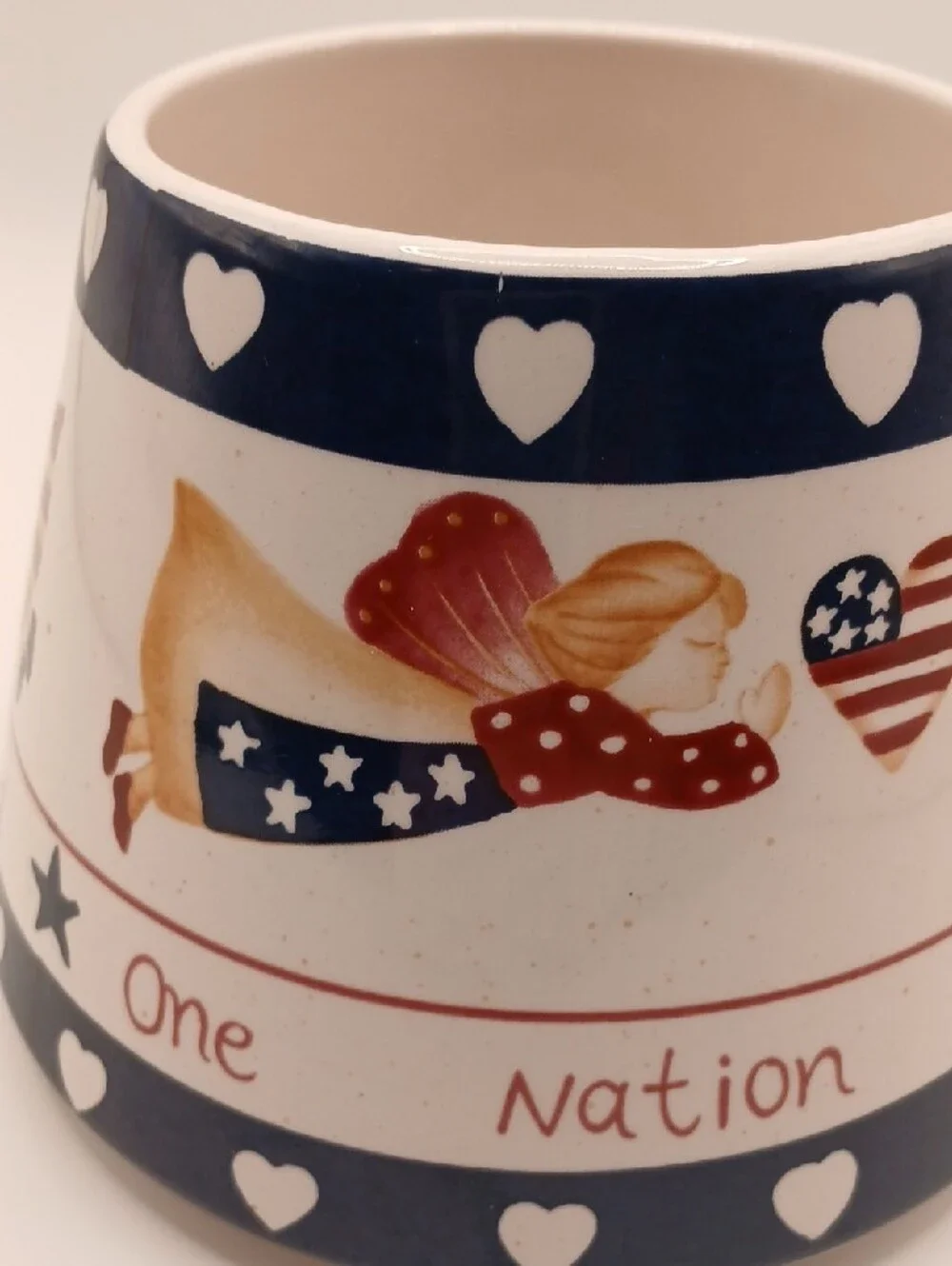 Home Interiors Patriotic Angel Ceramic Candle Shade Topper